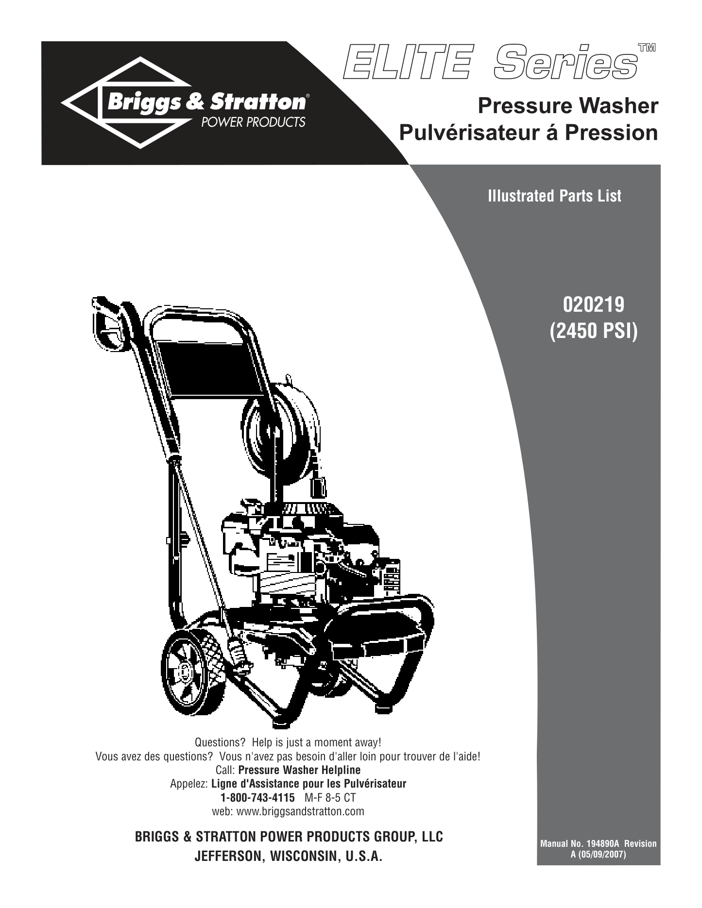 Briggs & Stratton 020219 Parts Diagram & Replacement Parts (Exploded View) parts breakdown