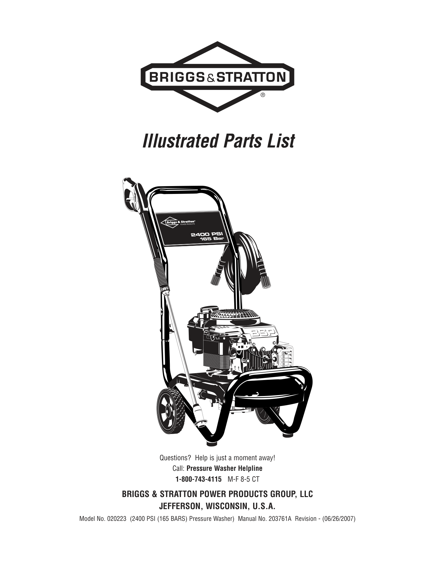 Briggs & Stratton 020223 Parts Diagram & Replacement Parts (Exploded View) parts breakdown