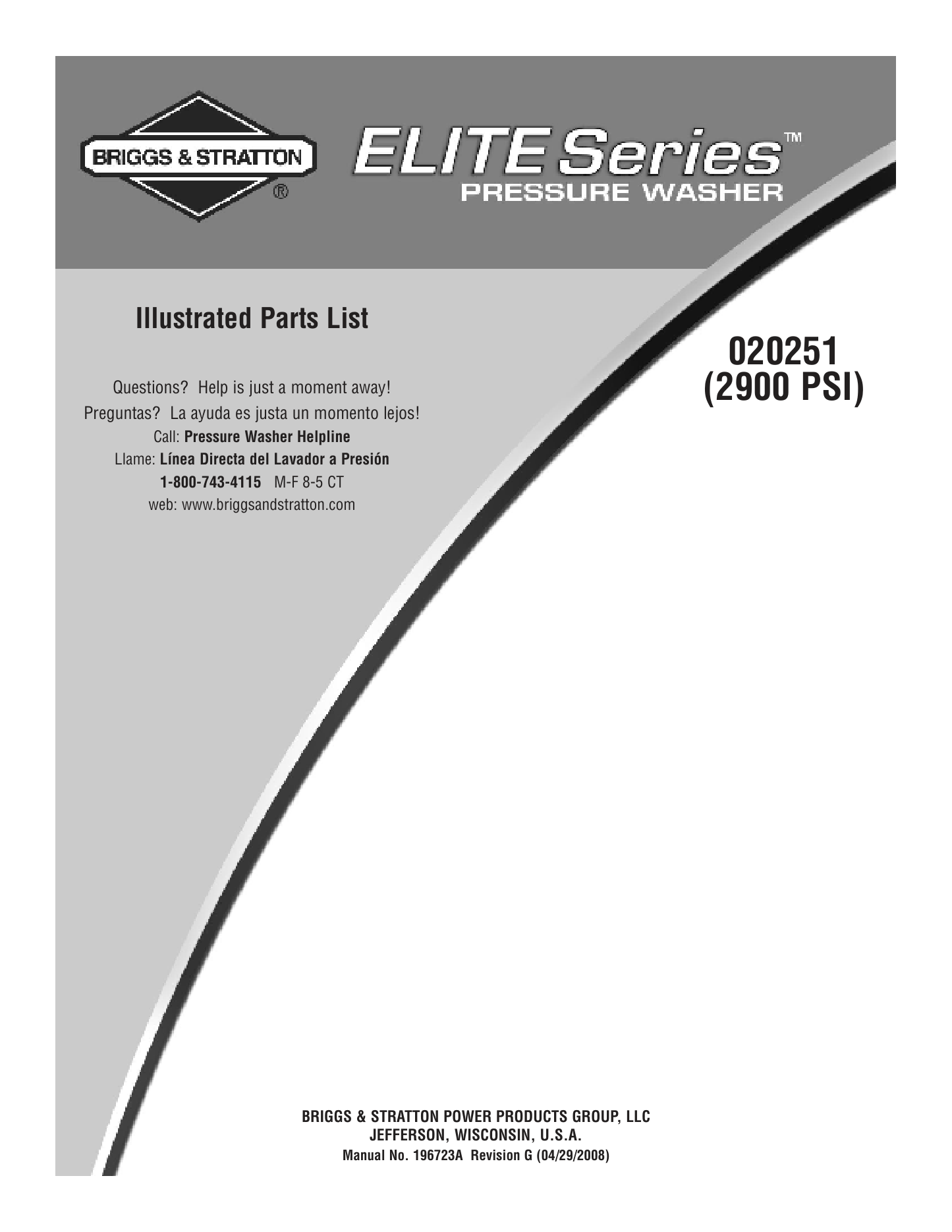 Briggs & Stratton 020251 Parts Diagram & Replacement Parts (Exploded View) parts breakdown