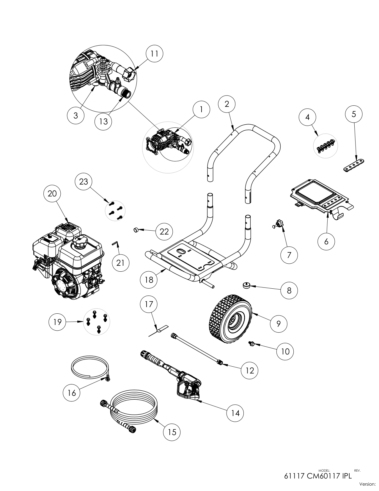 Simpson CM60117 Pressure Washer Parts Diagram parts breakdown