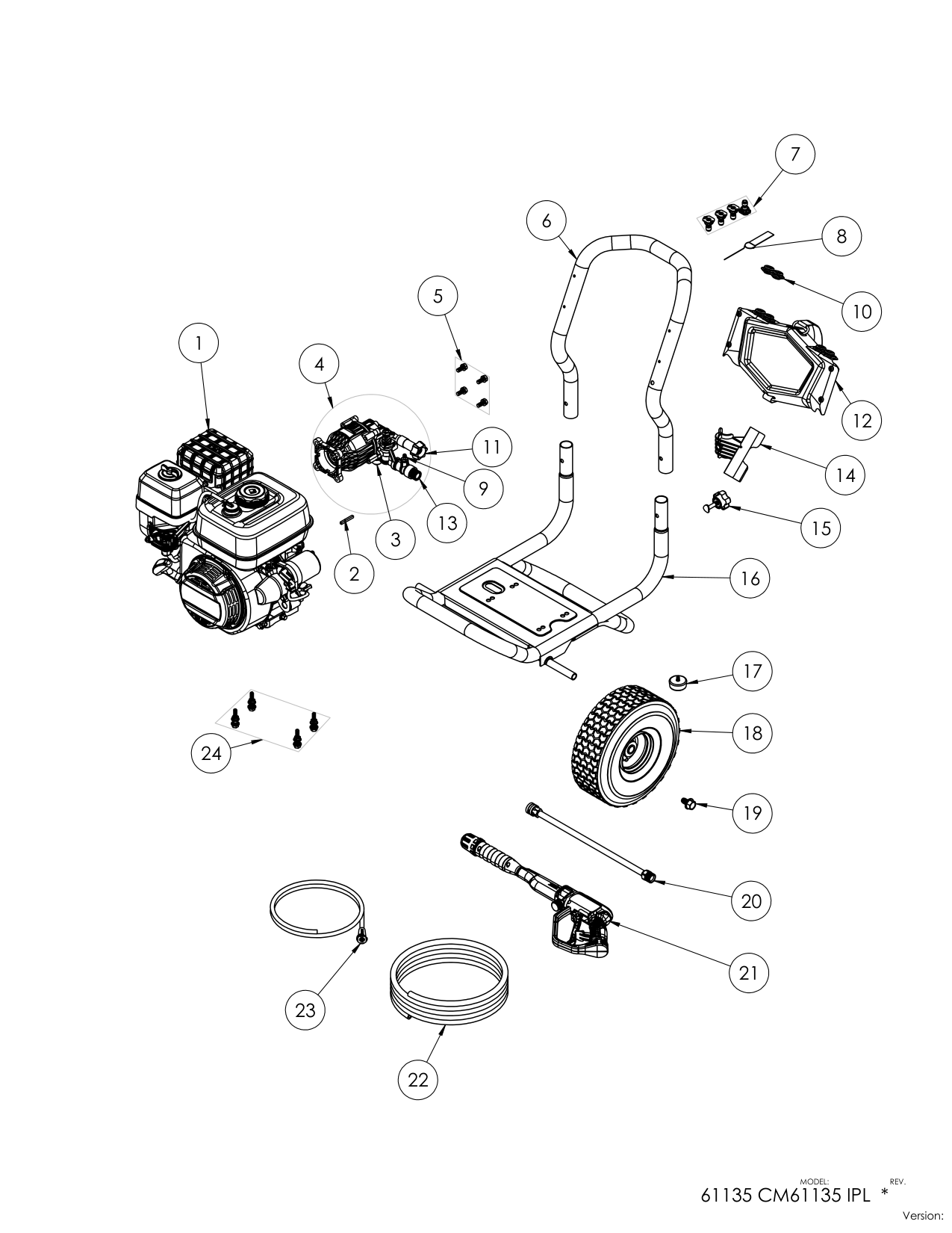 Simpson CM61135 Pressure Washer Parts Diagram parts breakdown