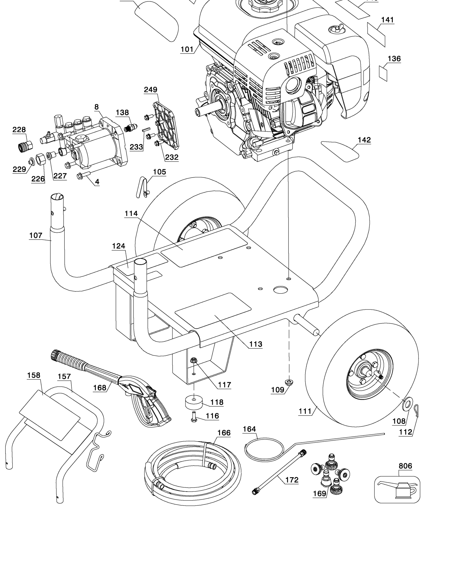 Black And Decker BDP2600-2 Pressure Washer Parts Diagram & Breakdown (Exploded View PDF) parts breakdown