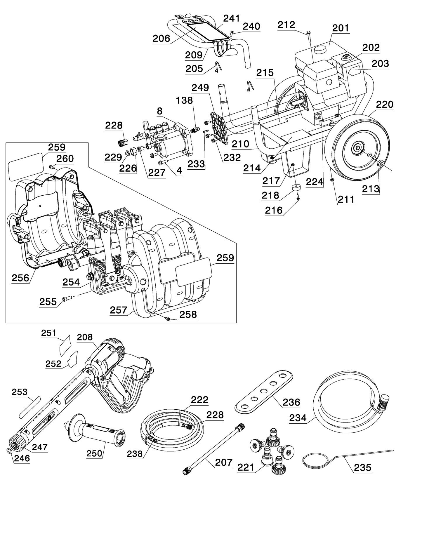 DeWalt DP3100 Parts Diagram & Replacement Parts (Exploded View) parts breakdown