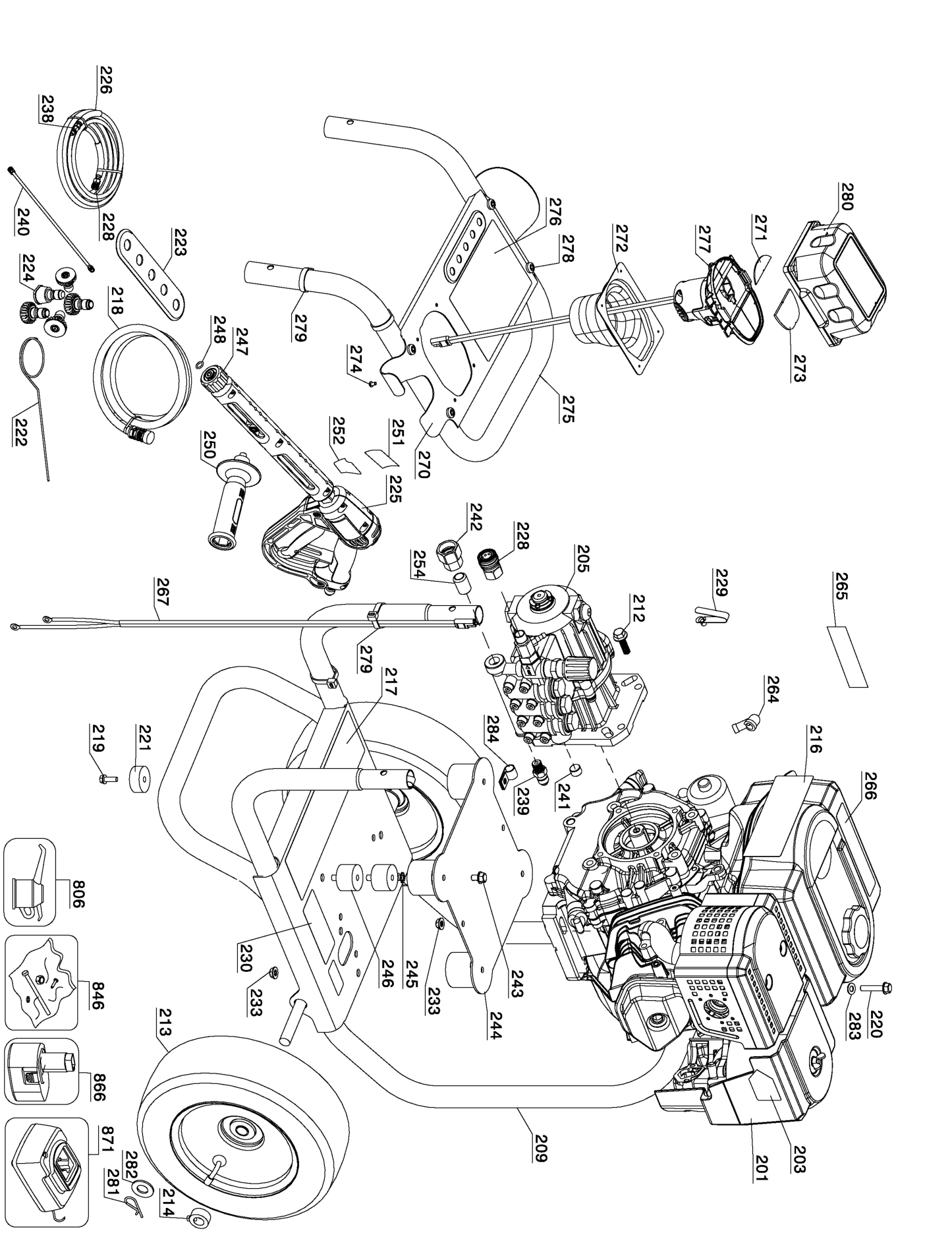 DeWalt DPE3800X Parts Diagram & Replacement Parts (Exploded View) parts breakdown