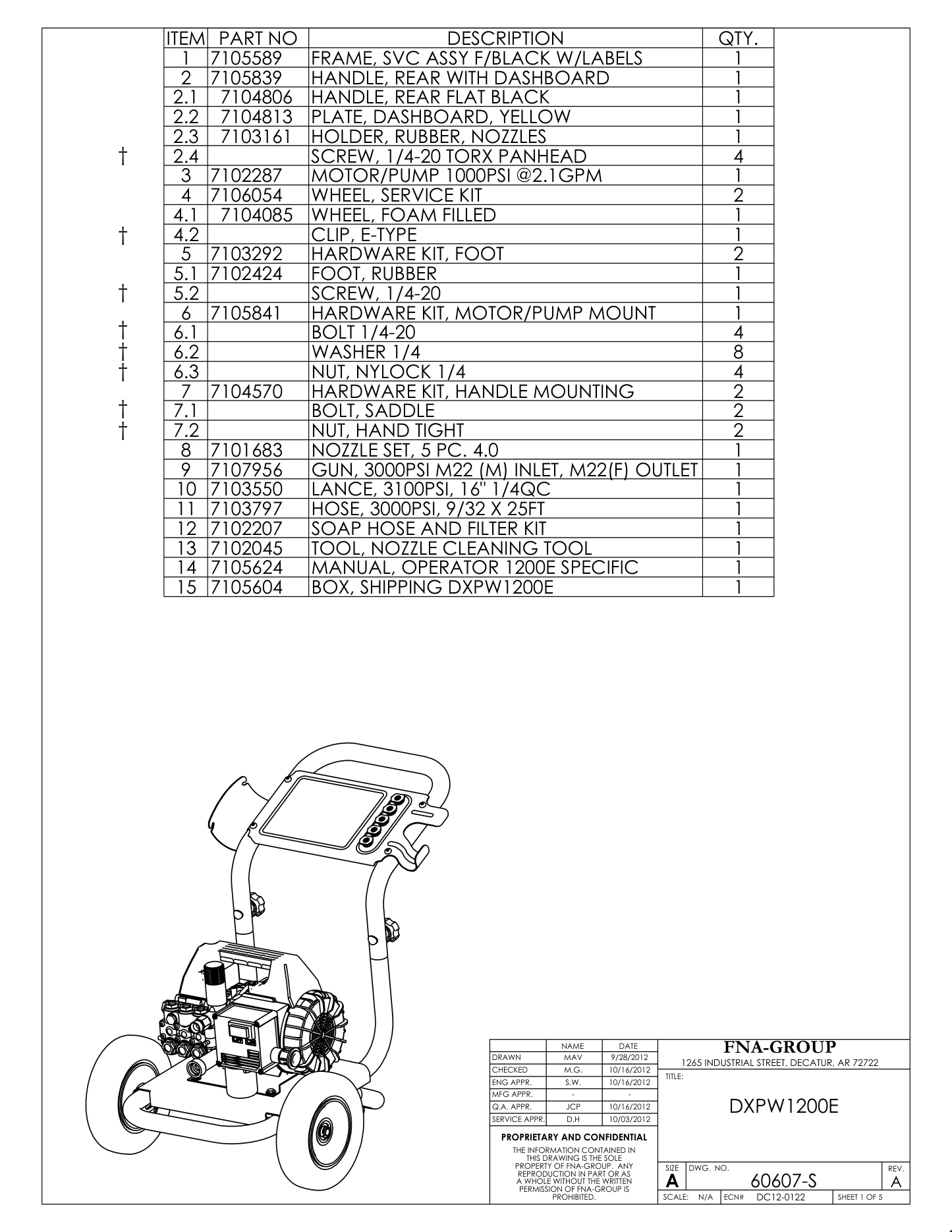DeWalt DXPW1200E Parts Diagram & Replacement Parts (Exploded View) parts breakdown