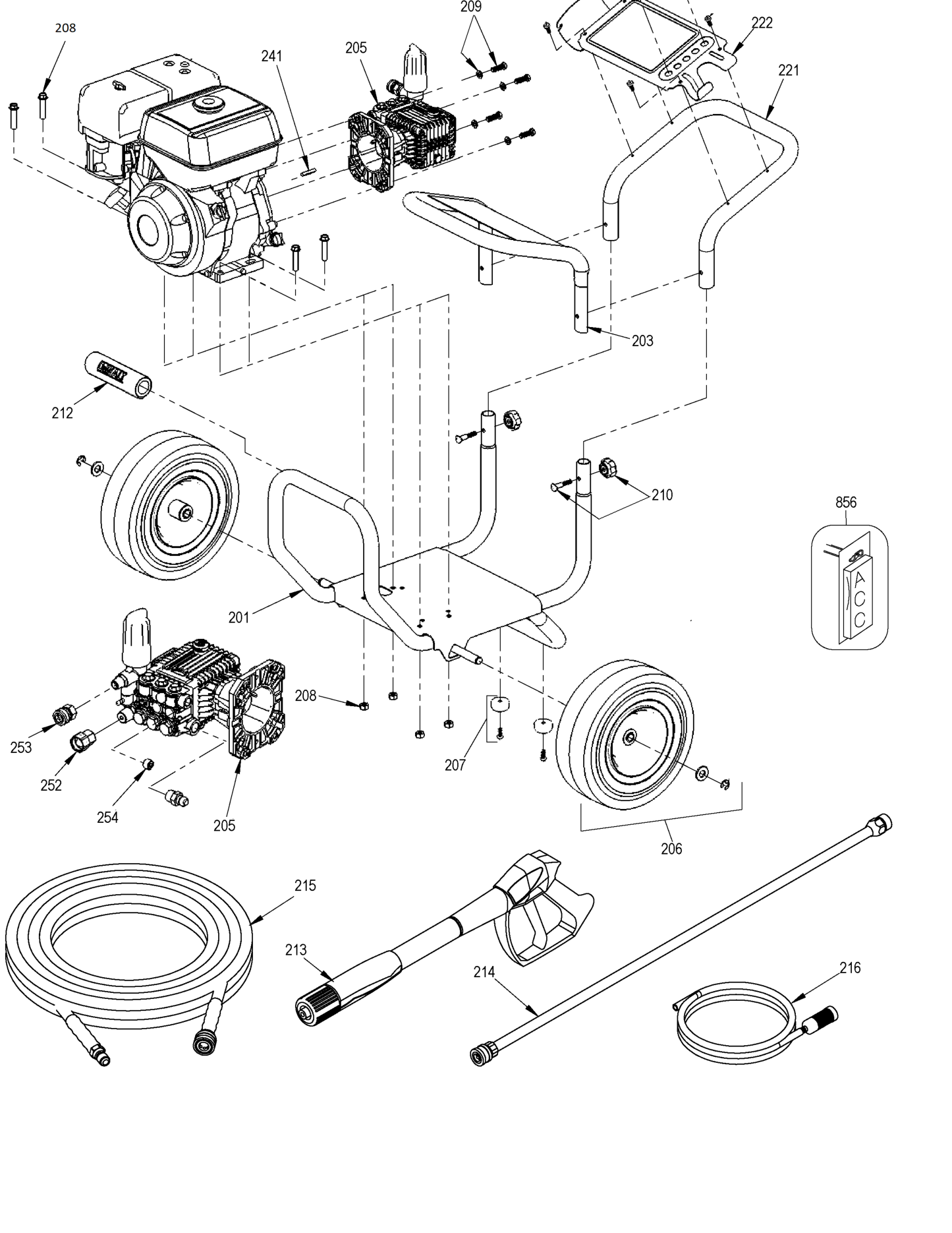 DeWalt DXPW4035 Parts Diagram & Replacement Parts (Exploded View) parts breakdown
