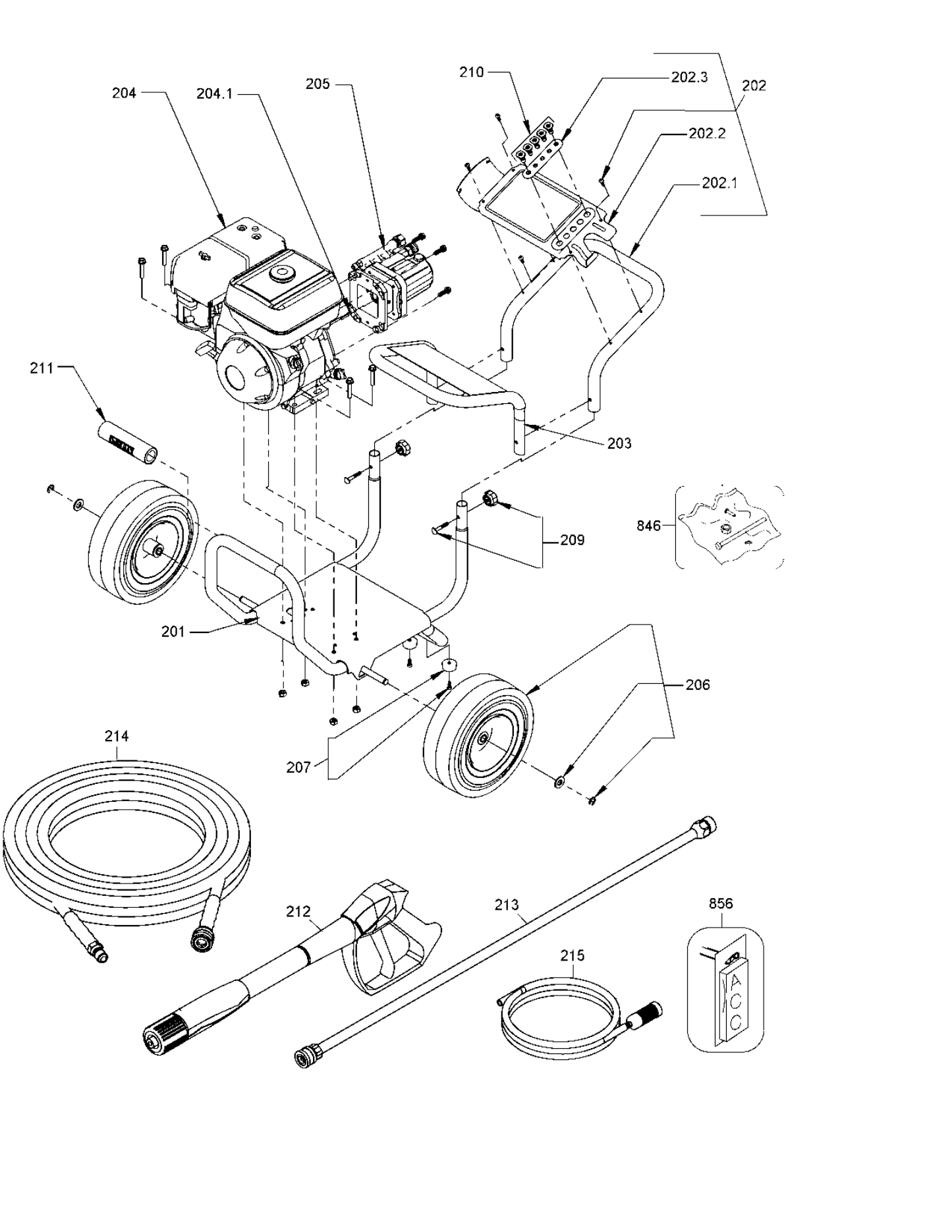 DeWalt DXPW60604 Parts Diagram & Replacement Parts (Exploded View) parts breakdown