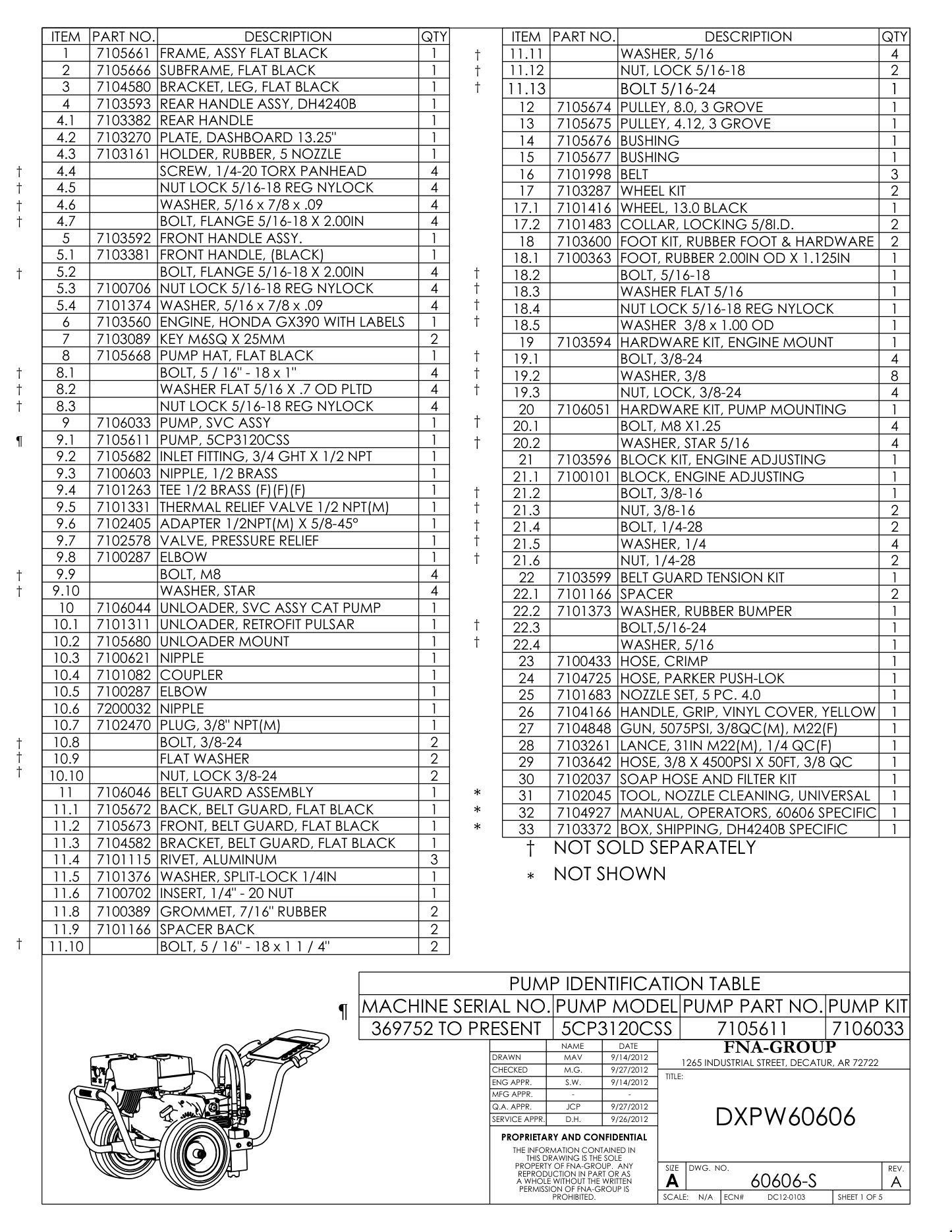 DeWalt DXPW60606 Parts Diagram & Replacement Parts (Exploded View) parts breakdown