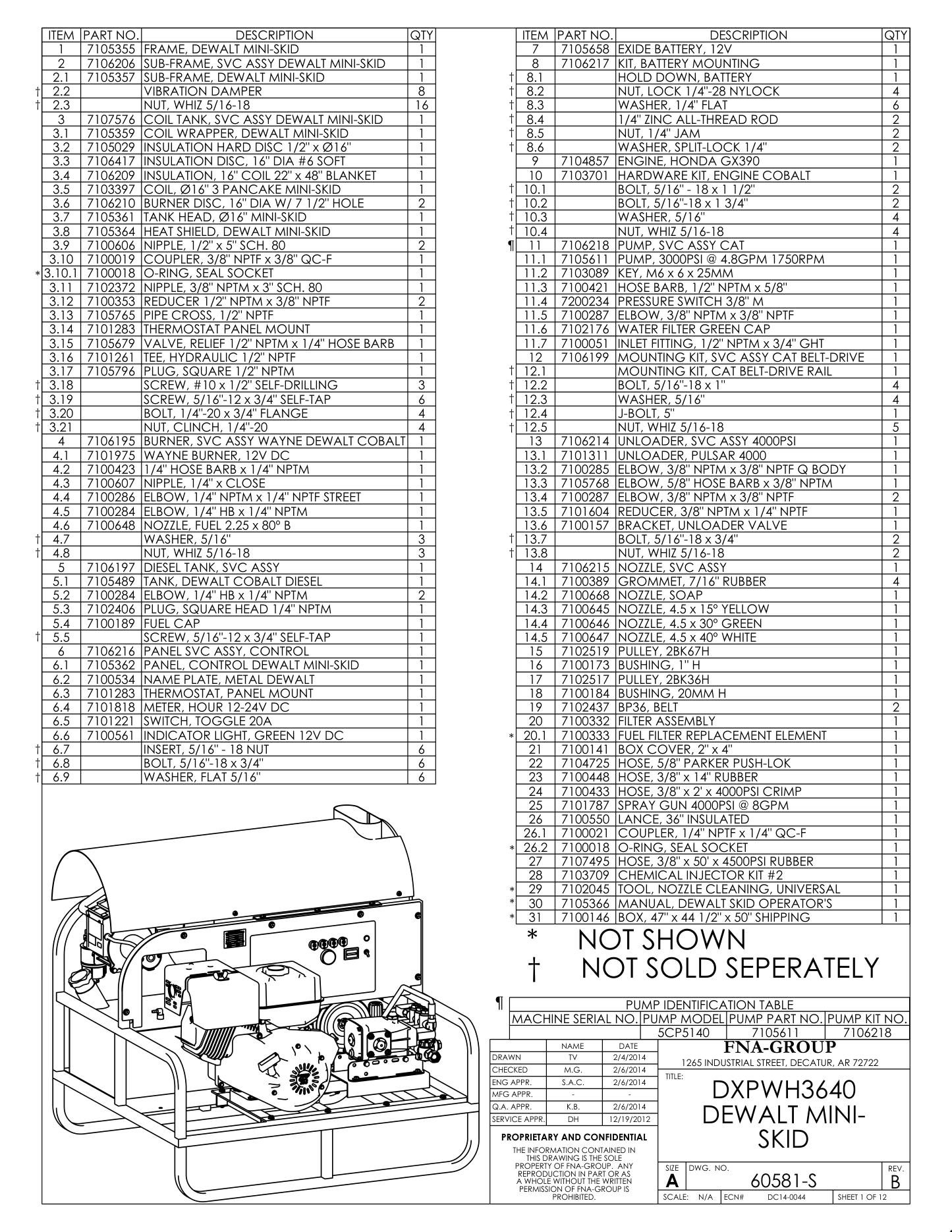 DeWalt XPWH3640 Parts Diagram & Replacement Parts (Exploded View) parts breakdown
