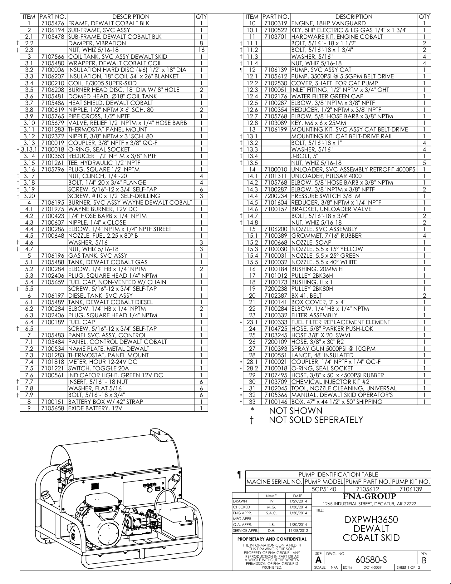 DeWalt XPWH3650 Parts Diagram & Replacement Parts (Exploded View) parts breakdown